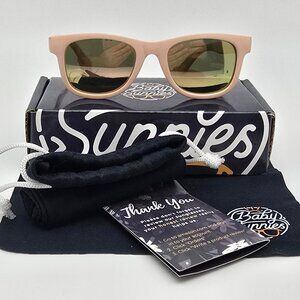 Baby Sunnies Peach Frame Polarized Pink Mirror Lens Sunglasses w Box 0-24 Months